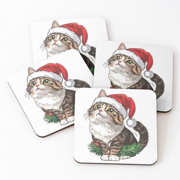 Item preview, Cute Christmas Cat Design | Adorable Holiday Kitty Art | Festive Feline Illustration | Cozy Winter Cat Decor designed and sold by StickerHavenn.
