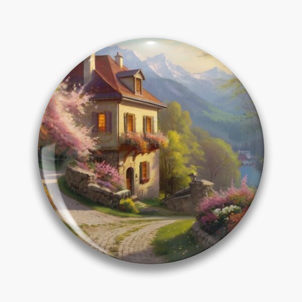 Item preview, Mountain Serenity in a Spring Town designed and sold by BlareBlare.