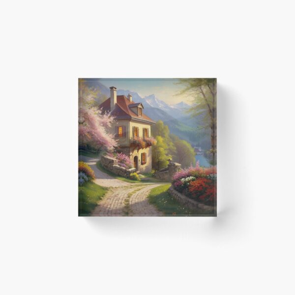 Item preview, Mountain Serenity in a Spring Town designed and sold by BlareBlare.