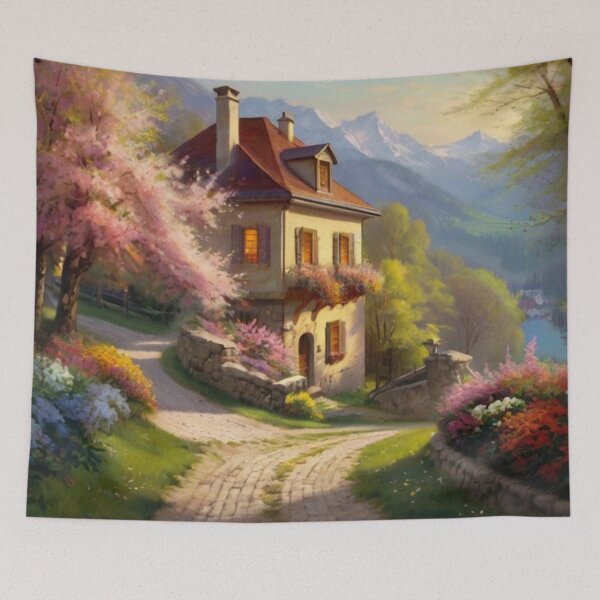 Item preview, Mountain Serenity in a Spring Town designed and sold by BlareBlare.