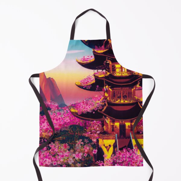Item preview, The japanese castle in spring of blossom sakura flowers in sunset designed and sold by MerryCrown.