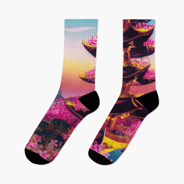 Item preview, The japanese castle in spring of blossom sakura flowers in sunset designed and sold by MerryCrown.