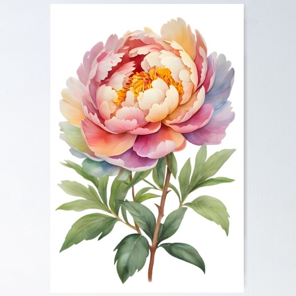 Item preview, Rainbow Peony designed and sold by HOMETOWN86.