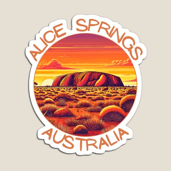 Item preview, Retro Alice Springs in Australia Travel Art Bagde designed and sold by MaateoDesign.