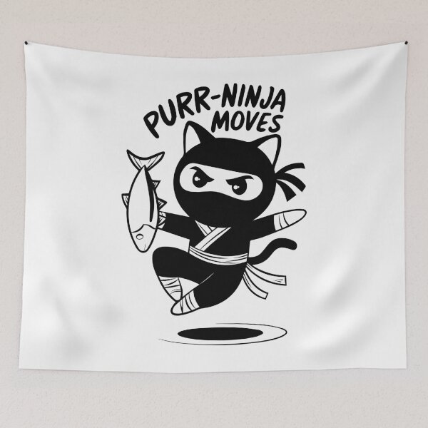 Item preview, Purr-ninja Moves designed and sold by IconsStyles.