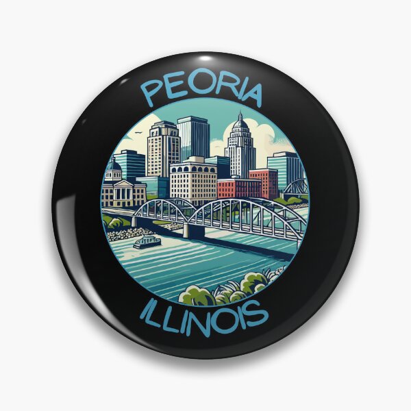 Item preview, Retro Peoria in Illinois Art Travel Landscape designed and sold by MaateoDesign.