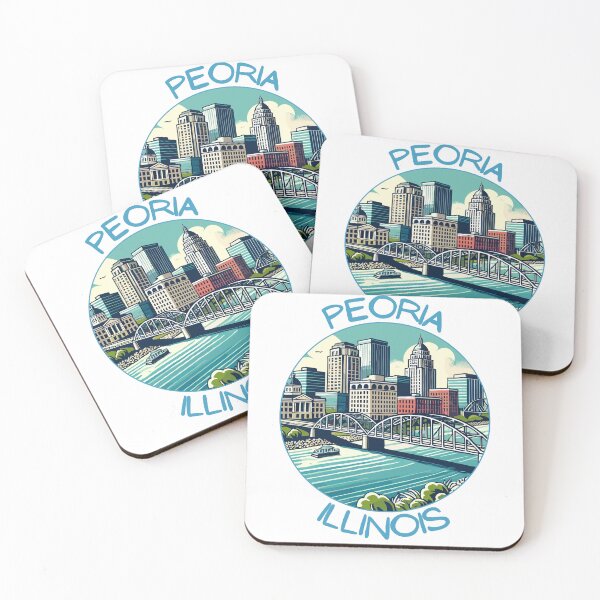 Item preview, Retro Peoria in Illinois Art Travel Landscape designed and sold by MaateoDesign.
