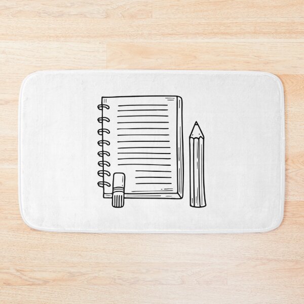 Item preview, An eraser beside a pencil on a notebook designed and sold by rasagamastore.