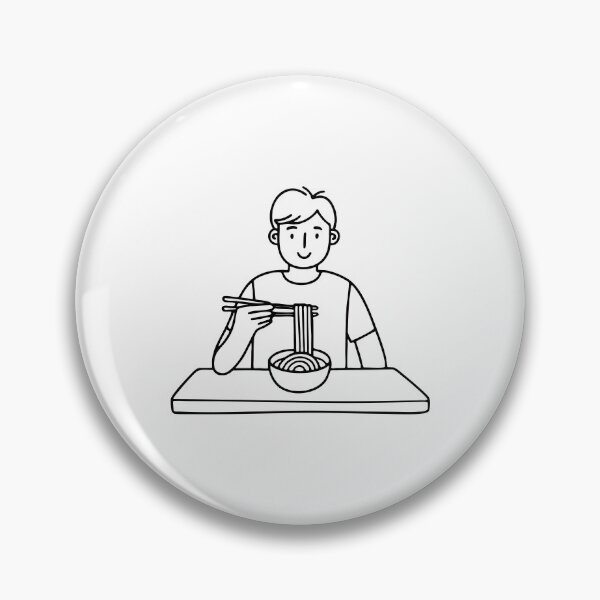 Item preview, A person eating noodles with chopsticks at a small table designed and sold by rasagamastore.