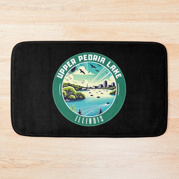 Item preview, Retro Upper Peoria Lake Illinois USA Art Travel Badge designed and sold by MaateoDesign.
