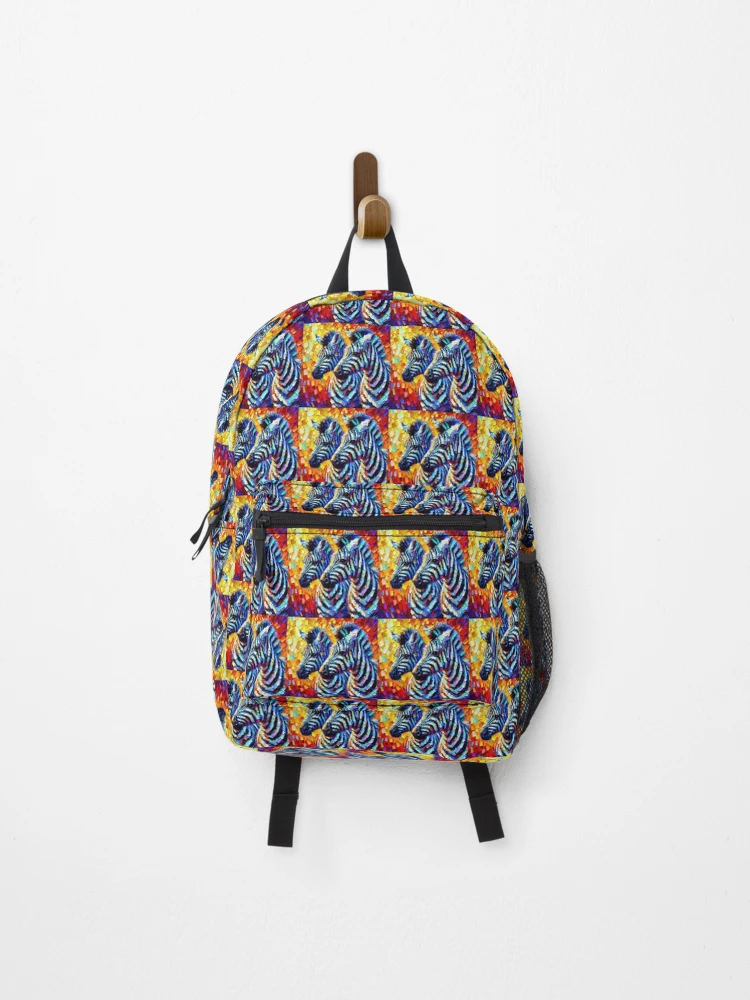 Thumbnail 1 of 3, Backpack, Colorful Zebra Duo designed and sold by ChrisButler.