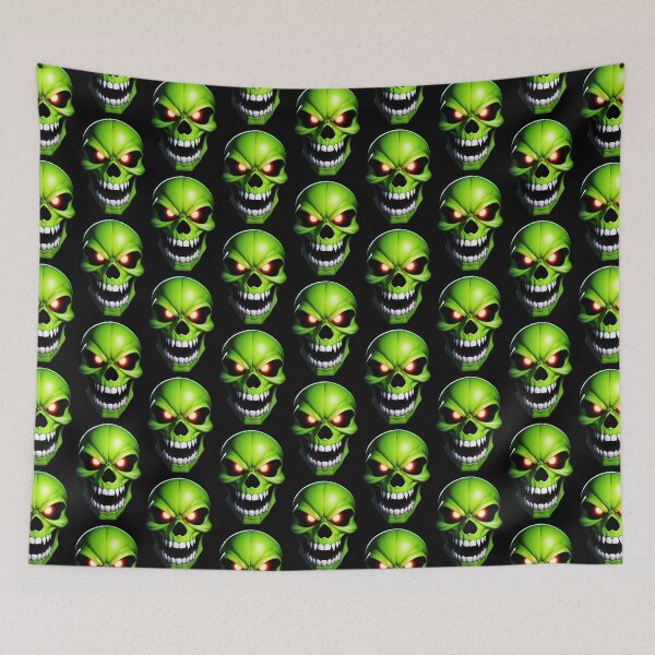 Item preview, Screaming Green Skull designed and sold by hauntedtees.
