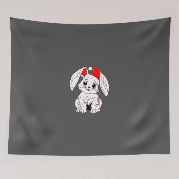 Item preview, Adorable Bunny in Santa Hat Holiday Art designed and sold by 4rpixs.