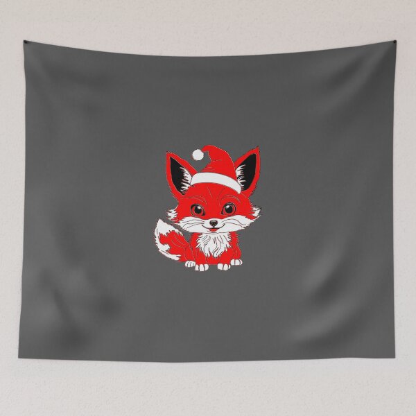Item preview, Adorable fox in Santa Hat Holiday Art designed and sold by 4rpixs.