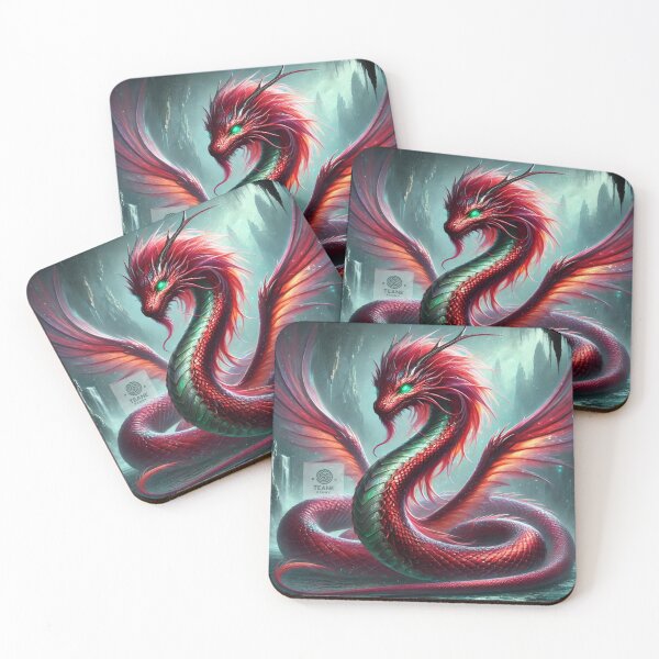 Item preview, Red Serpent Dragon - Fiery Mythical Beast designed and sold by Te-Ane.