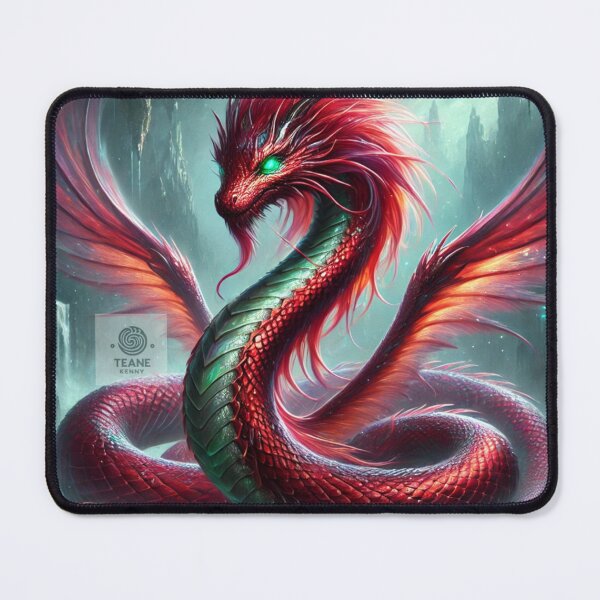 Item preview, Red Serpent Dragon - Fiery Mythical Beast designed and sold by Te-Ane.