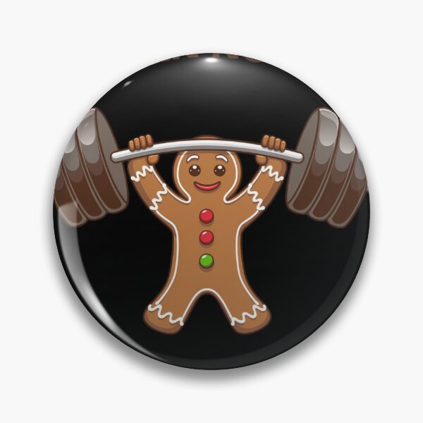 Item preview, Merry Fitmas , Funny Gingerbread Man weightlifting Christmas project, No Pain No Gain designed and sold by KolorellaS.