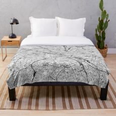 Paris Weiße Karte Fleecedecke