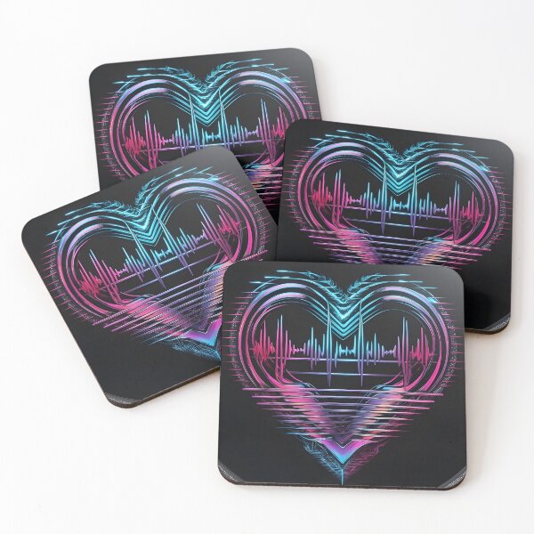 Item preview, Heart Beats - Vibrant Soundwave Heart Design by LaLi Designs designed and sold by LaLi-Designs.