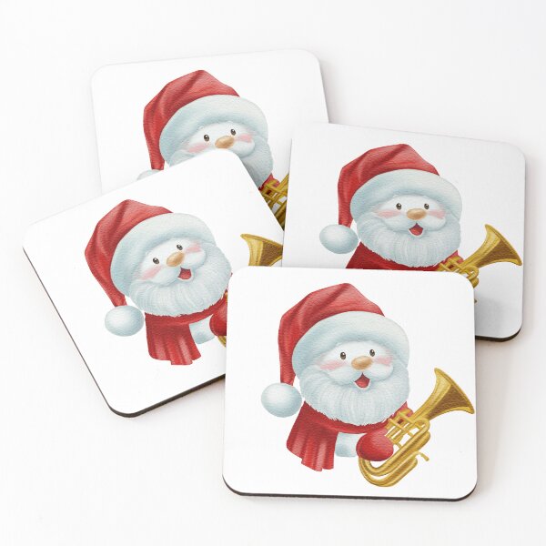 Item preview, Christmas Santa with Tuba in Watercolor Style designed and sold by AllaMashycheva.