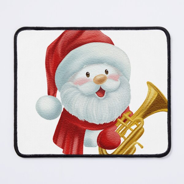 Item preview, Christmas Santa with Tuba in Watercolor Style designed and sold by AllaMashycheva.