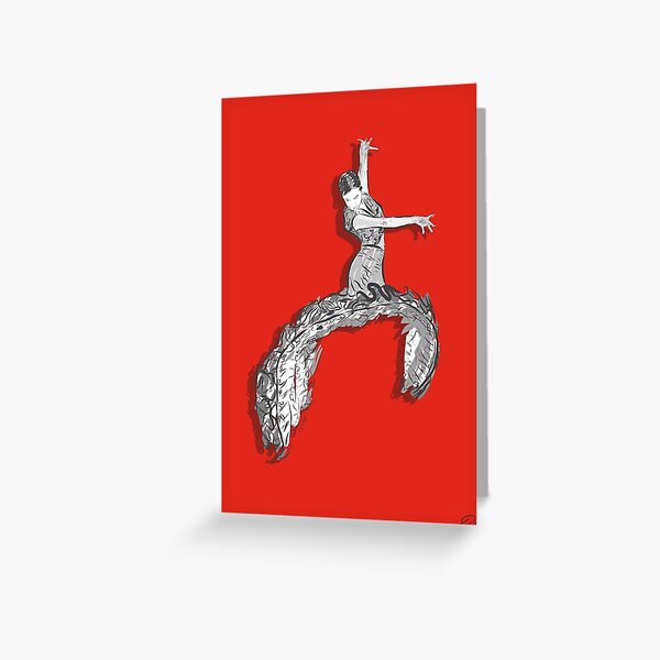 Flamenco Dancer - Female Vector Artwork Greeting Card
