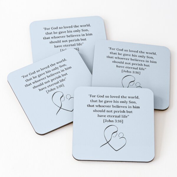 Item preview, Bible quote from the Bible, for Christmas baby Jesus and his holy Mother , John 3, 16 designed and sold by coloursforkids.