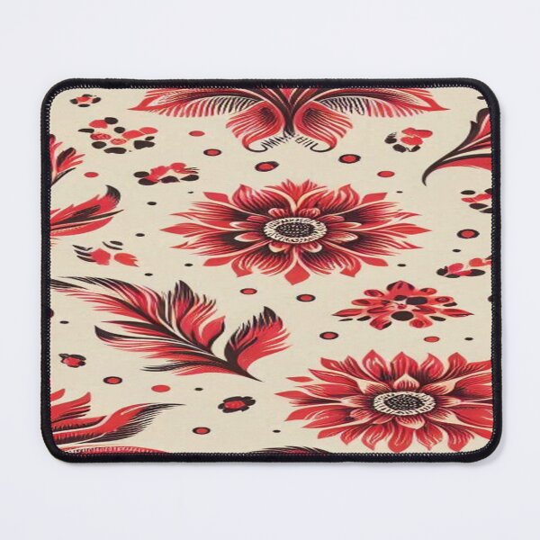 Item preview, Floral Pattern in Vintage Style – Elegance in Red and Ecru designed and sold by maritas22.