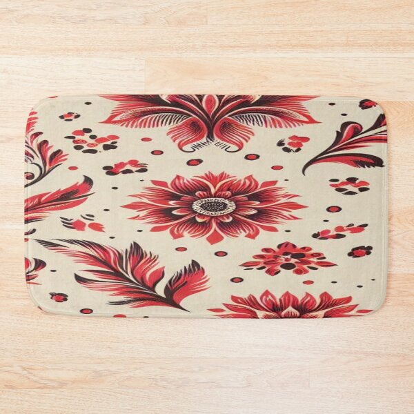 Item preview, Floral Pattern in Vintage Style – Elegance in Red and Ecru designed and sold by maritas22.