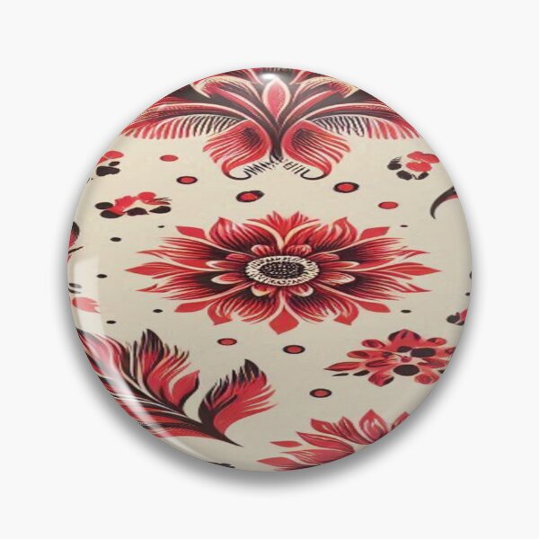 Item preview, Floral Pattern in Vintage Style – Elegance in Red and Ecru designed and sold by maritas22.