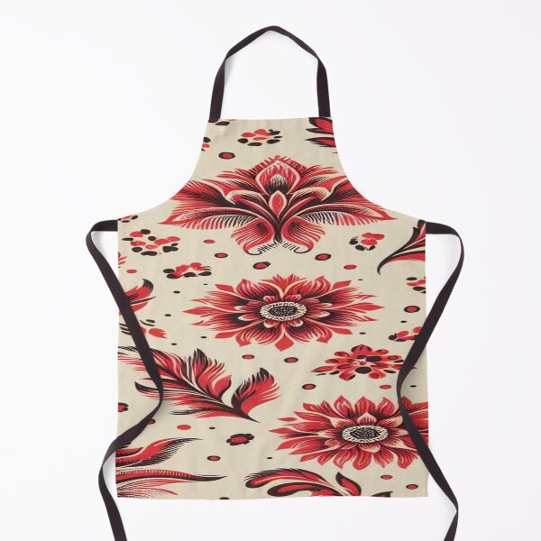 Item preview, Floral Pattern in Vintage Style – Elegance in Red and Ecru designed and sold by maritas22.