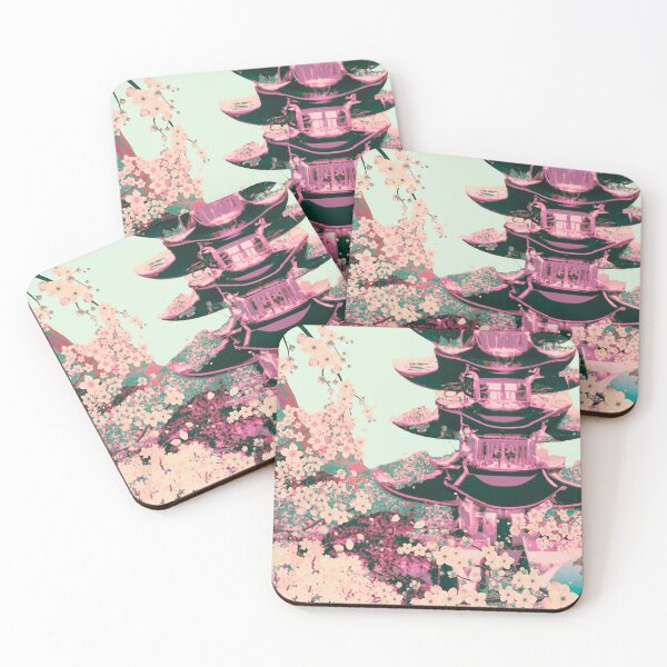 Item preview, The japanese castle in spring of blossom sakura flowers in nature color designed and sold by MerryCrown.
