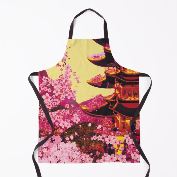 Item preview, The japanese castle in spring of blossom sakura flowers in pink and red designed and sold by MerryCrown.