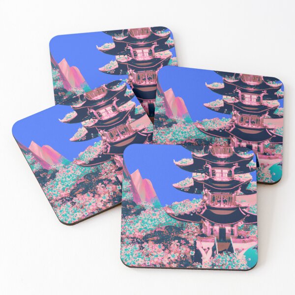 Item preview, The japanese castle in spring of blossom sakura flowers with blue designed and sold by MerryCrown.