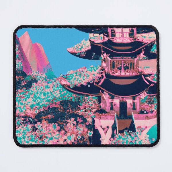 Item preview, The japanese castle in spring of blossom sakura flowers with blue designed and sold by MerryCrown.