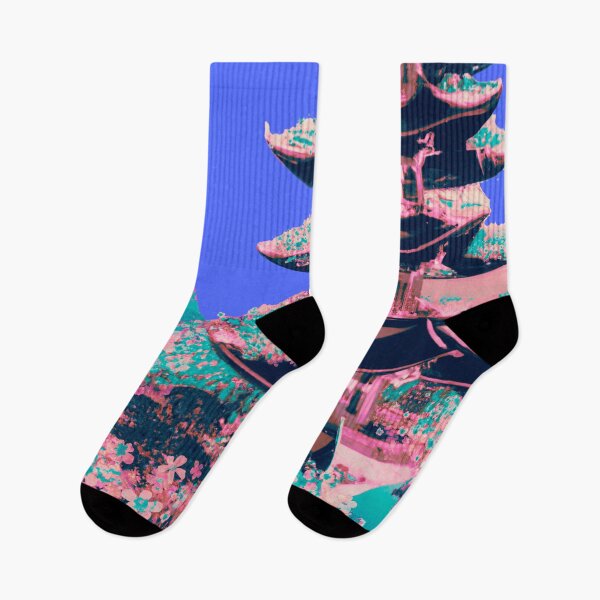 Item preview, The japanese castle in spring of blossom sakura flowers with blue designed and sold by MerryCrown.