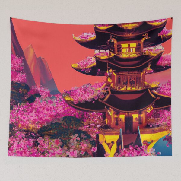 Item preview, The japanese castle in spring of blossom sakura flowers designed and sold by MerryCrown.
