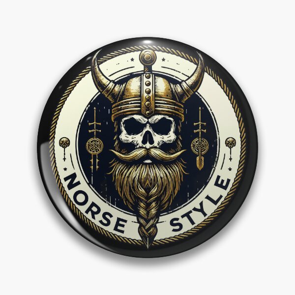Item preview, Norse Style Beard Viking Skull Vintage designed and sold by TomFrontierArt.