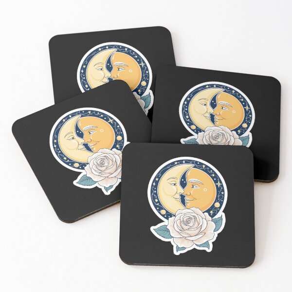 Item preview, Cute Moon Couple Astrology Art designed and sold by Mudastro Astrology.