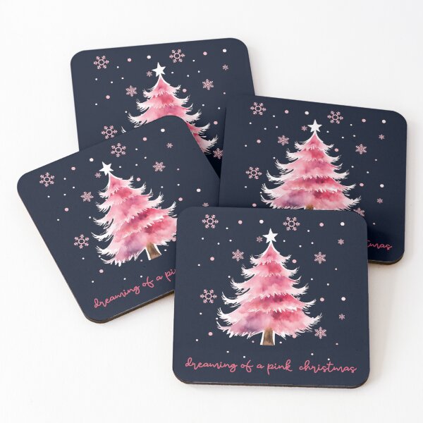 Item preview,   Pink Trees , Christmas Tree Farm, Christmas Tree Path, Cute Winter Christams Happy Holidays designed and sold by KolorellaS.