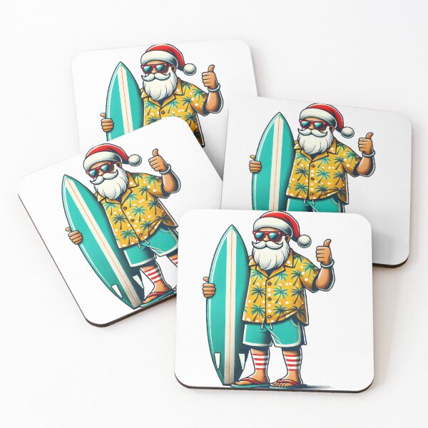 Item preview, Surfing Santa in Tropical Paradise designed and sold by lubushop1.