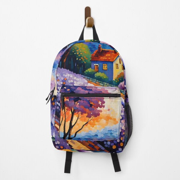 Artikelvorschau, Lila Flieder Landschaft, Pointillismus Kunst entworfen und verkauft von Shs-Kenya.