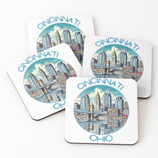 Item preview, Retro Cincinnati in Ohio USA Art Travel Landscape designed and sold by MaateoDesign.