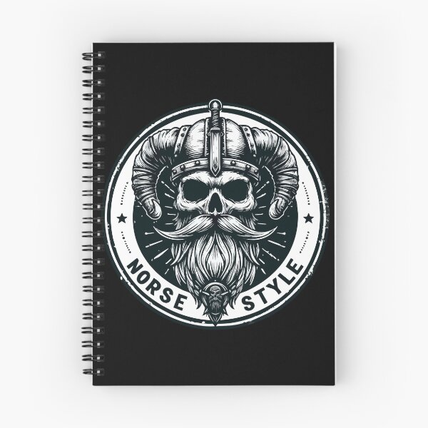 Item preview, Norse Style Beard Viking Skull Monochromatic designed and sold by TomFrontierArt.
