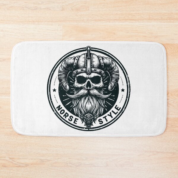 Item preview, Norse Style Beard Viking Skull Monochromatic designed and sold by TomFrontierArt.