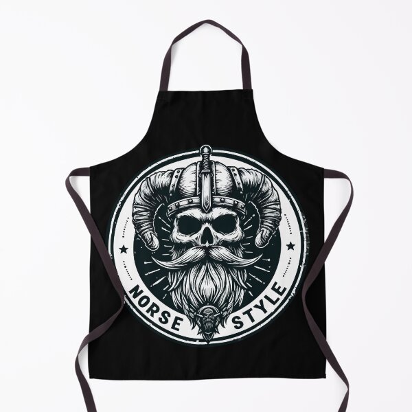 Item preview, Norse Style Beard Viking Skull Monochromatic designed and sold by TomFrontierArt.
