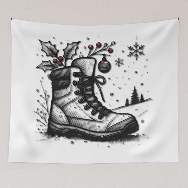Item preview, Festive Hiking Boot - Christmas Adventure Design designed and sold by HopeLoom.