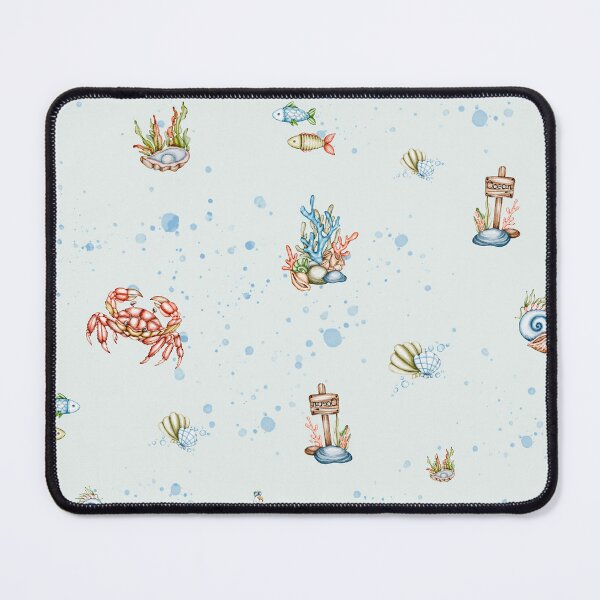 Item preview, Watercolour patterns set collections «Marine flora and fauna ships and crabs» designed and sold by NelenaArt.