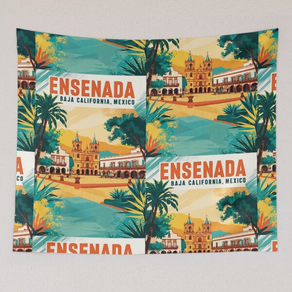 Aperçu de l'œuvre Ensenada Baja California Mexique Vintage Travel Tourisme créée et vendue par TravelersGems.
