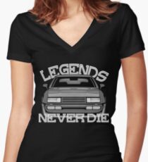 VW Corrado & quot; Legends Never Die & quot; Women's Fitted V-Neck T-Shirt